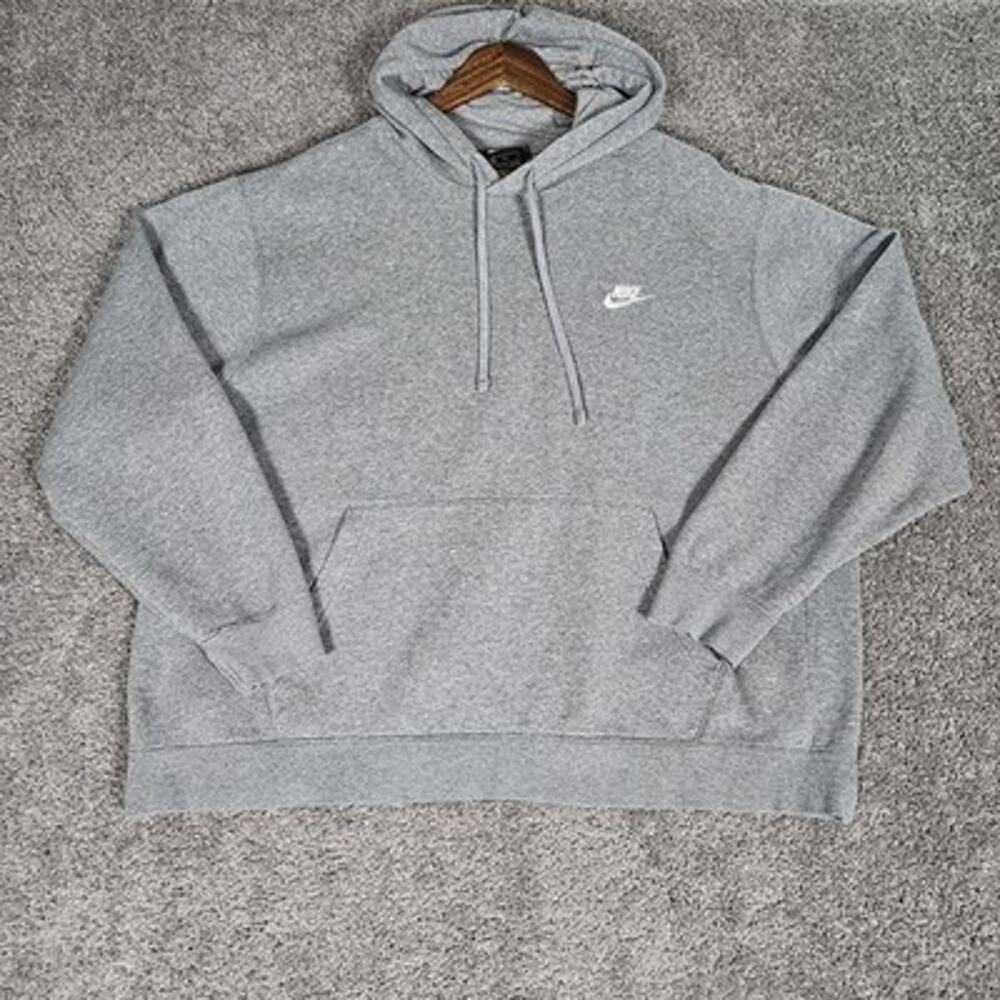Nike Hoodie Men's 2XL Gray Sportswear Club Fleece Essential Loungewear